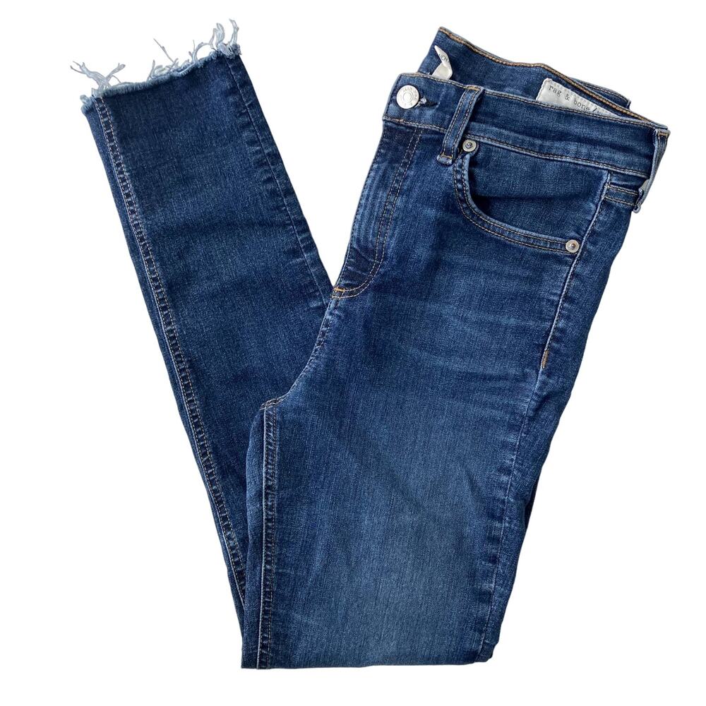 Rag & Bone 10 Inch Ankle Skinny Jeans - Mad River - Raw Hem - 28